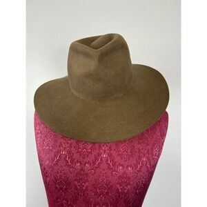 Biltmore Madewell Wool Felt Fedora Hat‎ Medium Large Olive Green Wide Brim